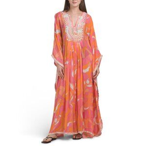 MISS JUNE Pink Multi Cover-up Caftan